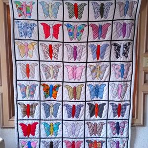 Vintage butterfly handcrafted quilt